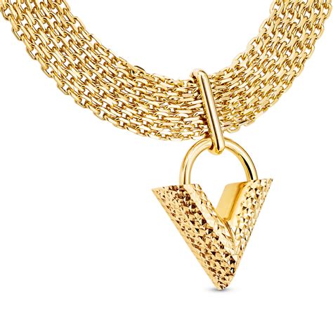 louis vuitton gold choker|essential v guilloche choker s00.